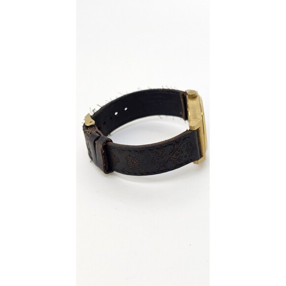 Nixon Minimal Time Teller Men's Watch 37MM Gold Dial Leather Bands New Battery - Picture 10 of 15